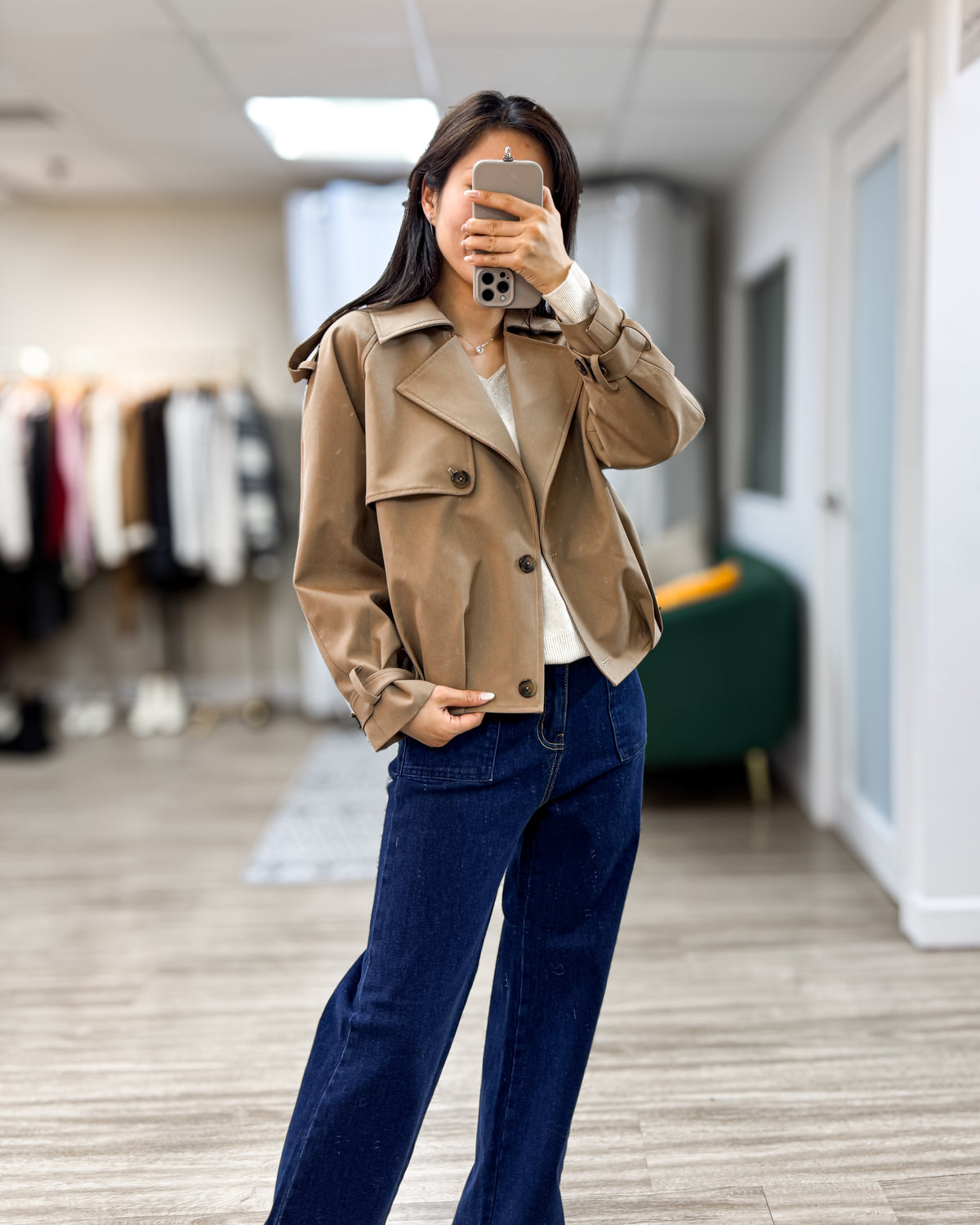 NK436 翻領立體短風衣