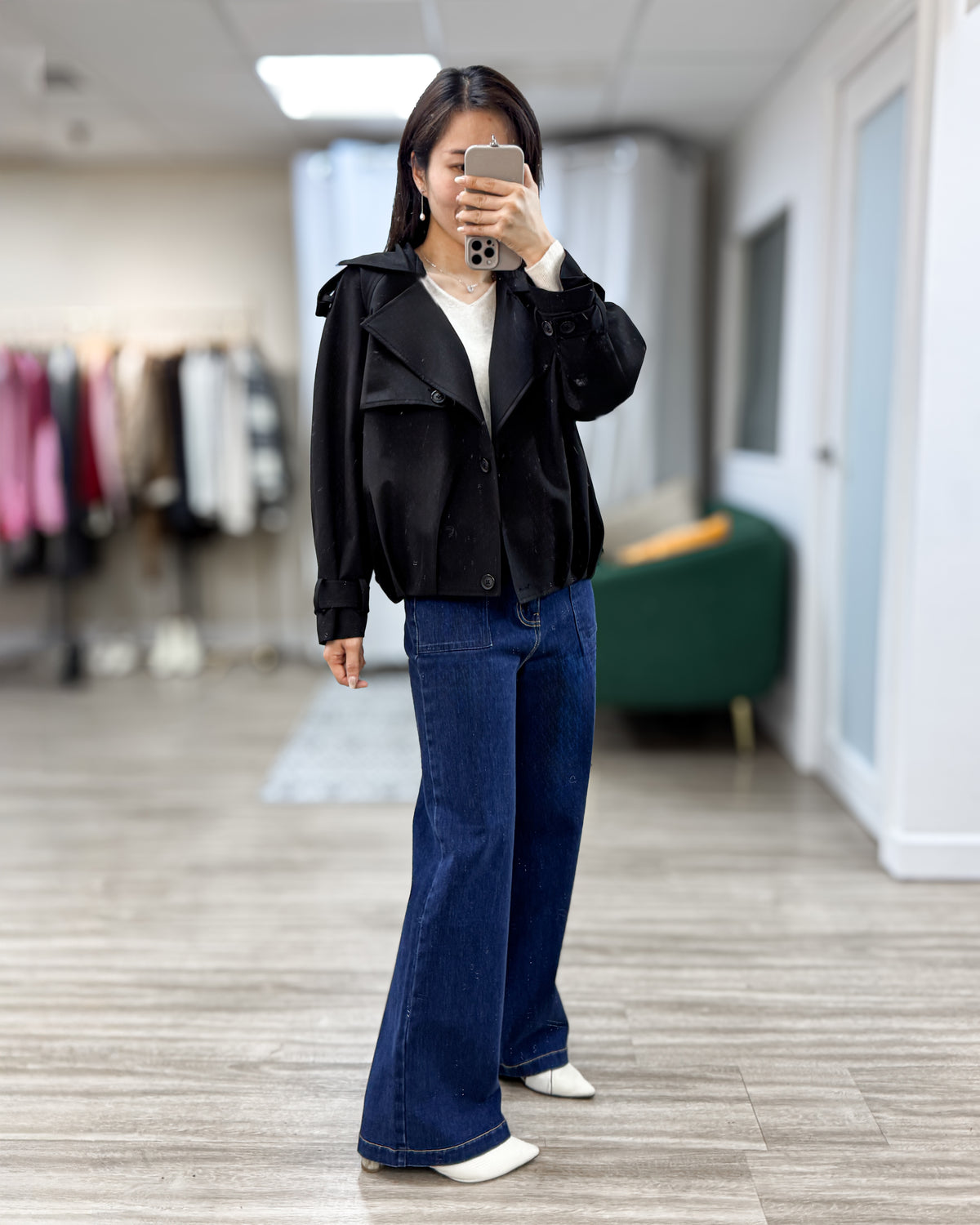 NK436 翻領立體短風衣