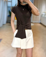 NH621 waist-tie knitted top 