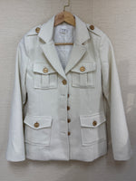 NK399 絨面軍裝風修腰外套