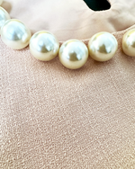 NK551 珍珠圓領無袖高腰裙套裝