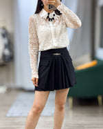 NK417 蝴蝶結玫瑰領Lace襯衫