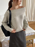 NK444 露肩大領口毛衣