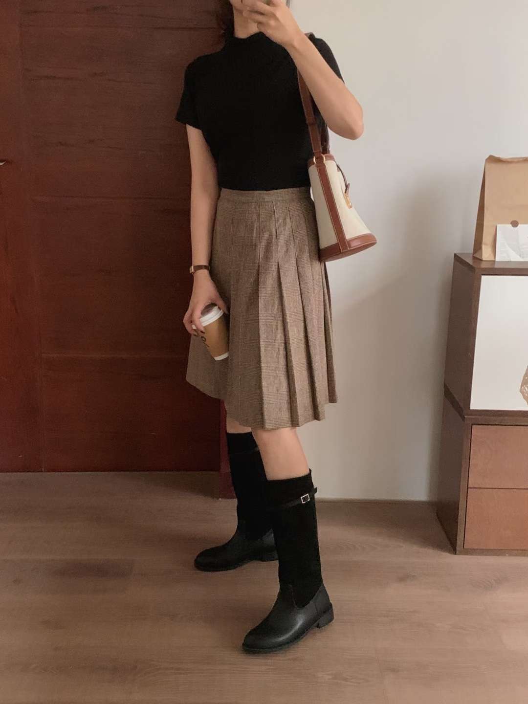 NK404 細帶皮扣騎士靴