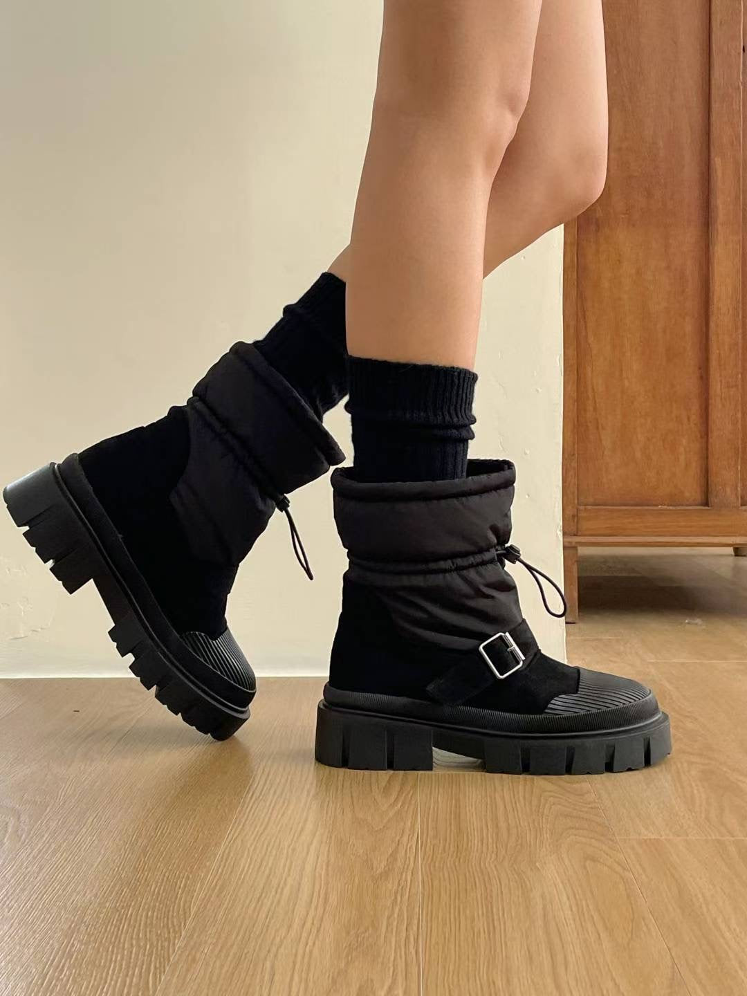 NK375 索繩加絨雪地靴