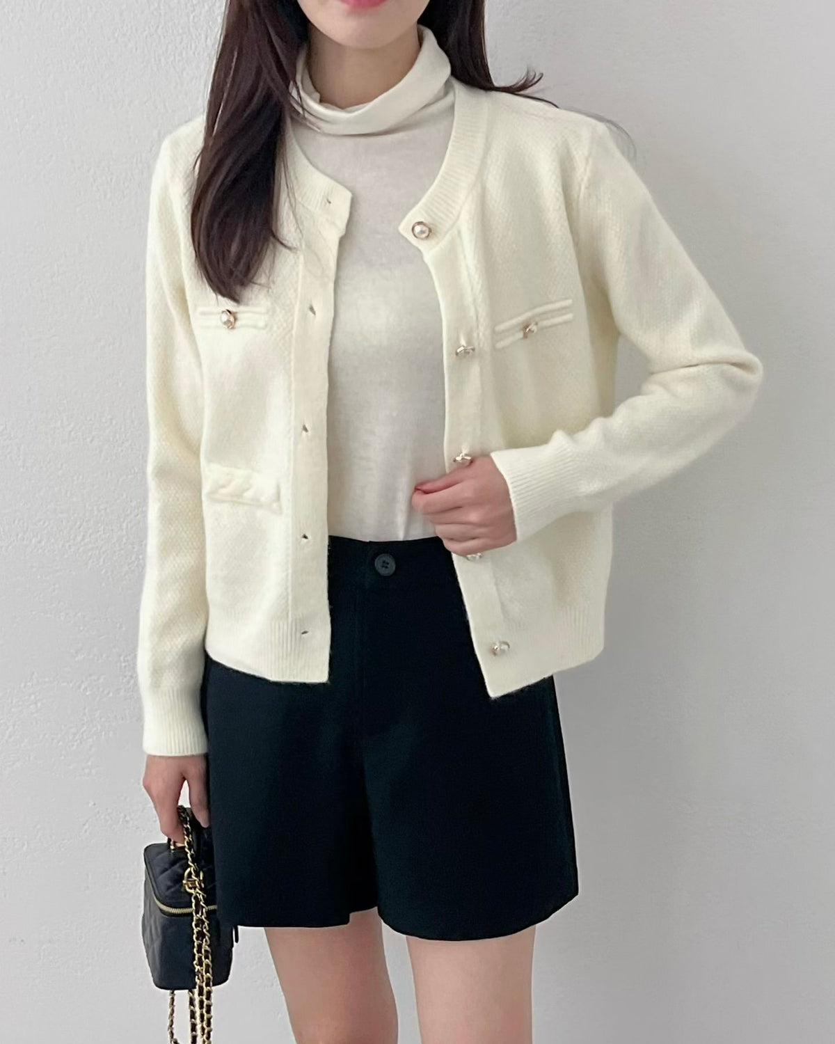 NK361 小香珍珠開襟外套