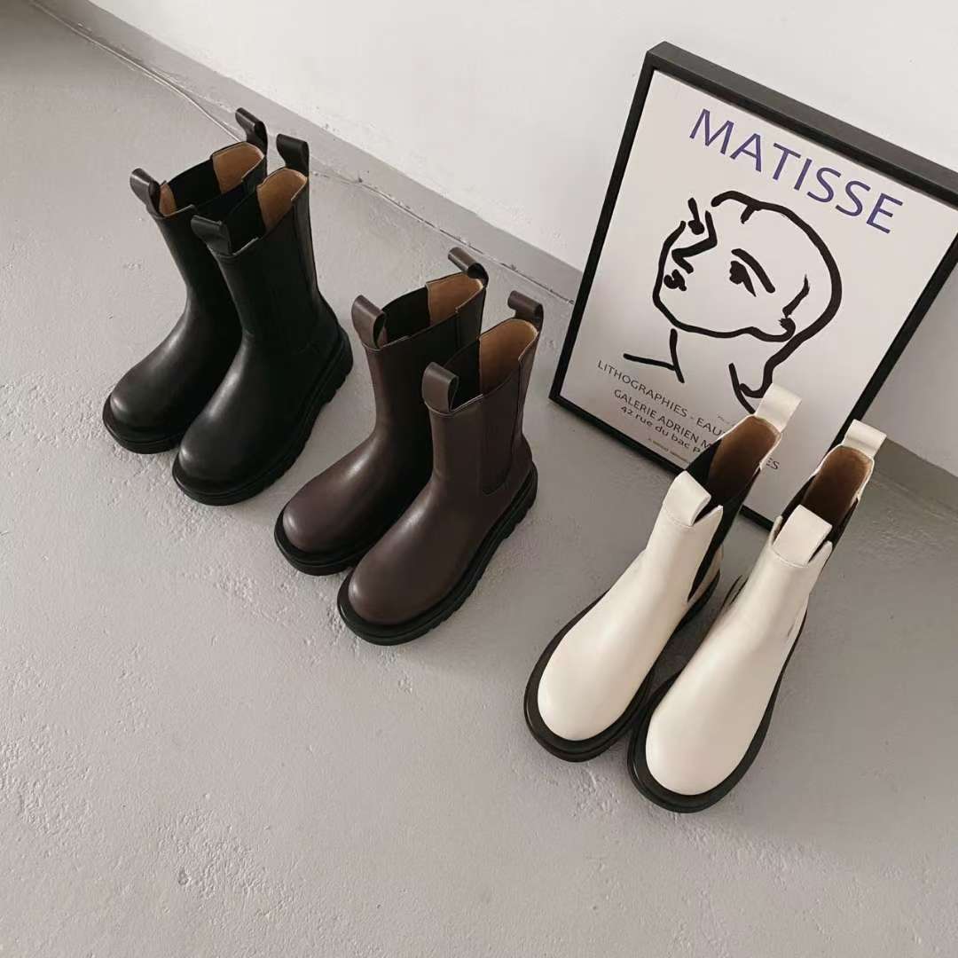 NK407 真皮彈力中筒靴