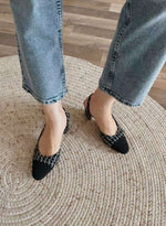 NK409 小香拼色高跟鞋