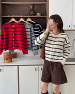 NK363 條子毛衣開襟外套