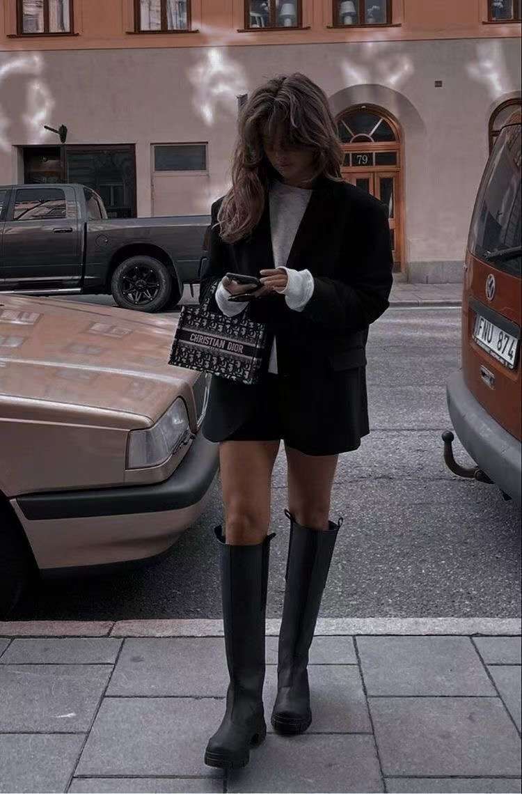 NK408 真皮彈力長筒靴