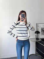 NK448 條子側領口上衣