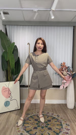 NK636 不對稱排扣短褲套裝