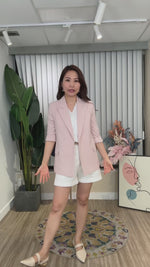 NK663 韓國ZABARA夏天料西裝外套(連粗腰帶)