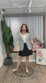NK668 夏天彈性料條子反袖西裝外套
