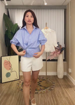 NH285 slim waist straight shirt