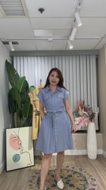 NK733 乾濕褸款修身連身裙 (短款)