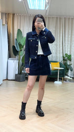 NK320 拼牛仔小香短褸