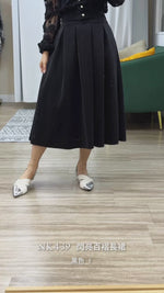 NK439 閃亮百褶長裙