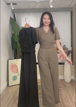 NK552 V領綁帶高腰褲套裝