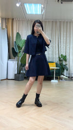 NK318 斗篷兩件套連身裙