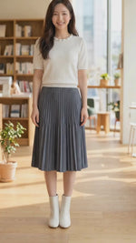 NK490 幼橡筋頭百褶裙